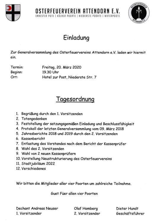 Generalversammlung 2020