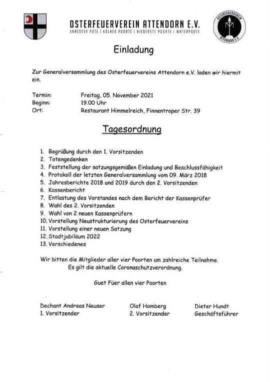 Generalversammlung 2021